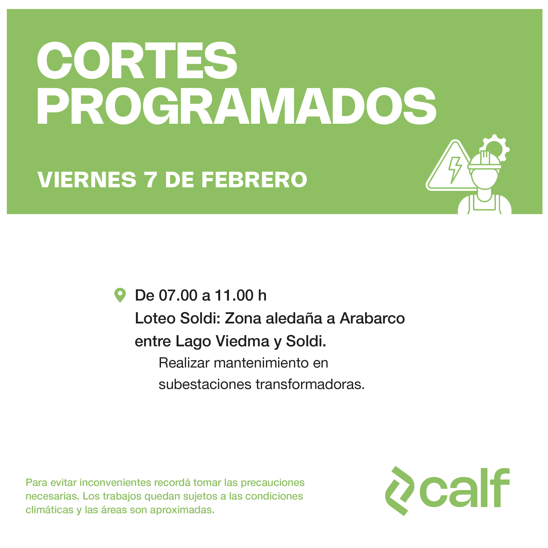 En este momento estás viendo Obras programadas para este viernes 7 de febrero